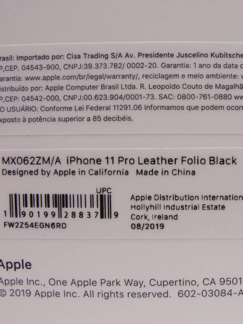 Apple Leather Folio iPhone 11 Pro — Black — NWT — Discontinued